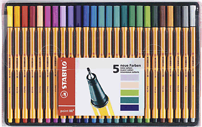 Stabilo point 88, Tintenfeinschreiber/8825-1 sortiert Inh.25