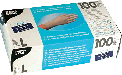 PAPSTAR Handschuhe Vinyl/12234 natur Inh.100