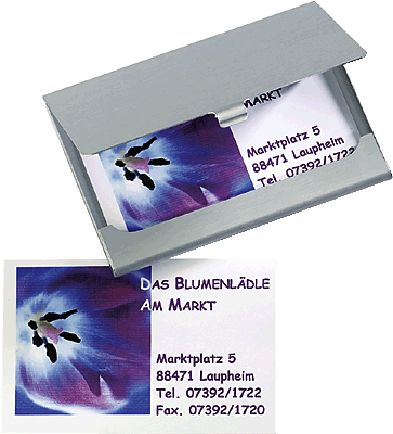 Sigel Visitenkartenetui/VZ135 91 x 58 mm silber matt Alu,für 15 Karten