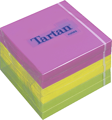 Tartan Haftnotizen/7676N 76x76 mm neon Inh.6