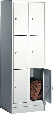 C+P Fächerschrank 2x3 Fächer/8020-203 H180xB61xT50 cm lichtgrau