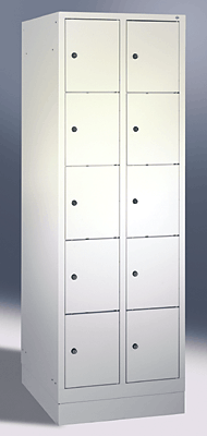 C+P Fächerschrank 2x5 Fächer/8020-205 H180xB61xT50 cm lichtgrau