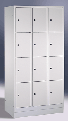 C+P Fächerschrank 3x4 Fächer/8020-304 H180xB90xT50 cm lichtgrau