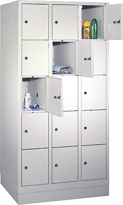 C+P Fächerschrank 3x5 Fächer/8020-305 H180xB90xT50 cm lichtgrau