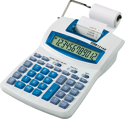Ibico druckender Tischrechner 1214X/IB410031 hellgrau/blau 12-stellig