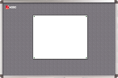 Nobo Textiltafel Elipse/1900911 90x60cm grau Textilfaser