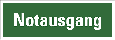 Rettungswegschild Notausgang/166025100 297x105mm
