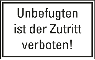 Smartboxpro Hinweisschild/3037 200x100mm Unbefugten...