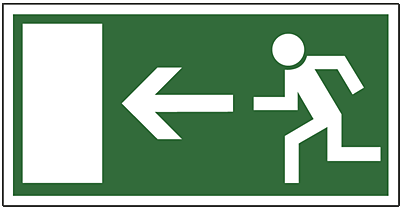 Rettungswegschild aus Folie Notausgang links/576 297x148mm