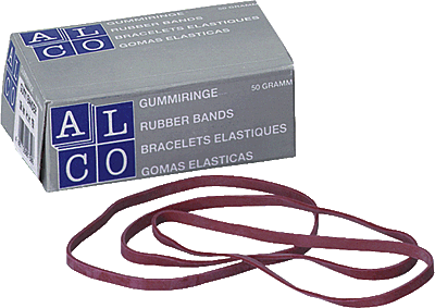 Alco Gummibänder im Karton/752 150x 4 mm rot Inh.50 g
