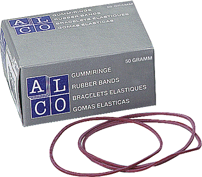 Alco Gummiringe im Karton/734 Ø 65 mm rot Inh.50 g