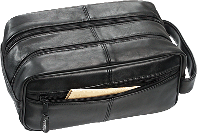 Alassio Kulturtasche aus Echt Leder/44000 ca. 25 x 13 x 10 cm schwarz 211 g