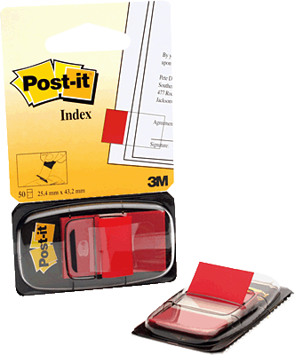 3M Post-it Index /680-1 25,4x43,2 mm rot Inh.50