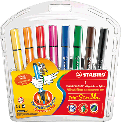 Stabilo Trio Scribbi Fasermaler Etui/368/8-01 sortiert Inh.8