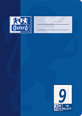 Oxford Heft/384501609 DIN A5 4-fach sortiert 9 - liniert 9mm/Rand 90 g/qm