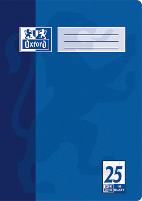 Oxford Heft/384401625 DIN A4 4-fach sortiert 25 - linert 9mm/Rand 90 g/qm