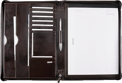 Alassio Konferenzmappe/30054 ca. 33 x 25 x 3,5 cm dunkelbraun planzlich gegerbtes Leder 862 g