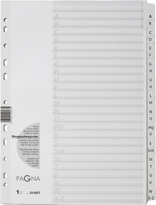 Pagna Register/31007-08 weiß A-Z