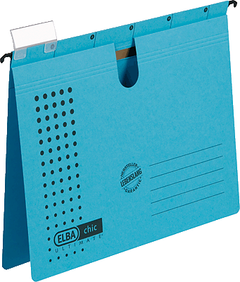 Elba Hängehefter chic/85802BL A4 blau Karton (RC) 230 g/m² Inh.5