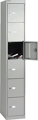 Light Schließfachsystem Office/CLK126855 H1802xB305xT305 mm silber 6 Fächer