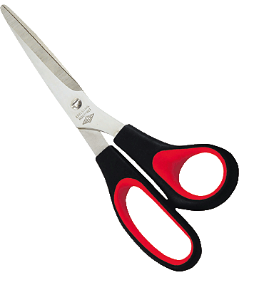 WEDO Schere Universal Soft-Griffen/9768  21cm schwarz/rot