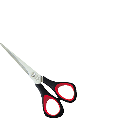 WEDO Schere Universal m. ergonomischen Soft-Griffen/97665 16cm schwarz/rot spitz