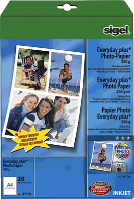 Sigel Inkjet-Photopapier Everyday-plus/IP710 A4 weiß 200 g/qm Inh.20