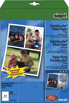 Sigel InkJet-Everyday-plus-Photo-Papier /IP713 A4 weiß 170 g/qm Inh.20