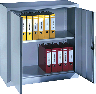 C+P Flügeltüren-Beistellschrank/1226-50 H100xB94xT40 cm lichtgrau