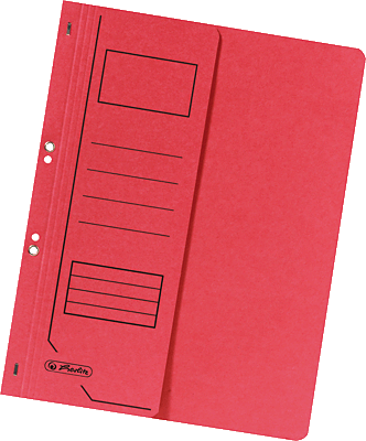 Herlitz Ösenhefter 1/2 Deckel/10837003 DIN A4 rot 250 g/qm