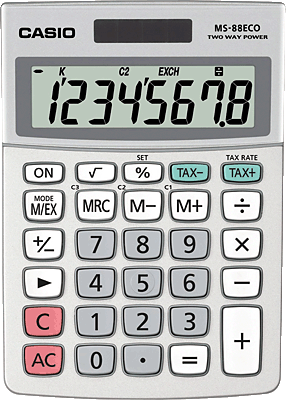Casio Tischrechner MS-88ECO 103 x 30,7 x 145 mm 8-stellig