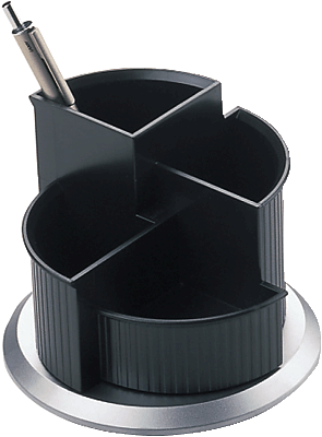 Helit Stifteköcher Silver/H6220599 Ø 150mm, H 112mm schwarz/silber Multiköcher