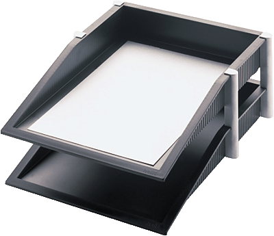 Helit Briefkörbe Silver/H6220199 274x355x143mm schwarz/silber 2er Set