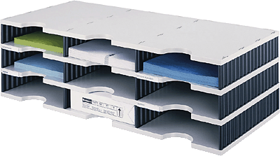 styrodoc Sortierstation trio mit 9 Fächern/268-0303.98 723x331x223mm grau/sw