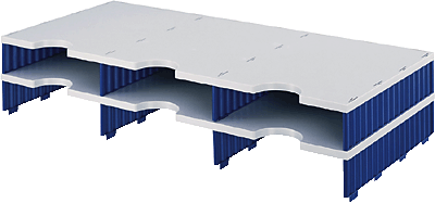 styrodoc Erweiterungsmodule Trio, 6 Fächer/268-1302.38 BxTxH 723x331x140 grau/blau