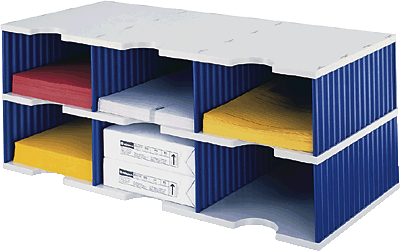 styrodoc Sortierstation trio Jumbo mit 6 Fächern/268-0322.98 723x331x293 grau/sw
