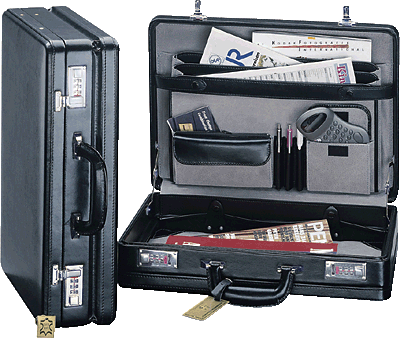 Alassio Attachékoffer mit Dehnfalte/41033 ca. B46xH33xT11cm schwarz Echt Leder 2,800 kg