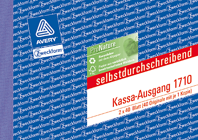 Zweckform KassaAusgang/1710 A6 quer weiß/rosa selbstdurchschreibend 2x40 Blatt