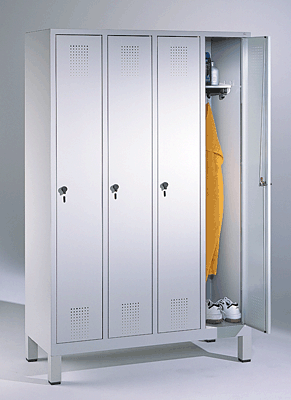 EVOLO Garderobenschrank/48010-40-7035 H185xB119xT50 cm lichtgrau