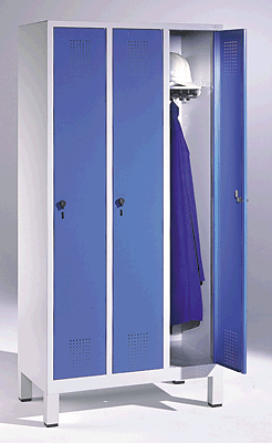 EVOLO Garderobenschrank/48010-30-7035 H185xB90xT50 cm lichtgrau/blau