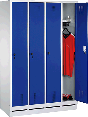 EVOLO Garderobenschrank/48020-40-7035 H180xB119xT50cm lichtgrau/blau