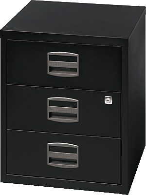 Light Büroschubladenschrank/PFAM3S433 H521xB413xT400 mm schwarz