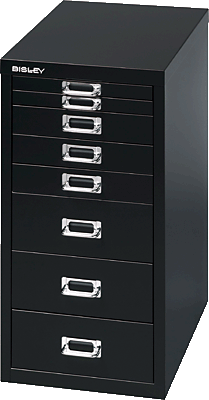 Bisley Schubladenschrank Basis/L298B833 H590xB278xT380 mm schwarz