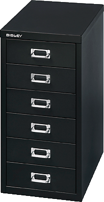 Bisley Schubladenschrank Basis/L296833 H590xB278xT380 mm schwarz