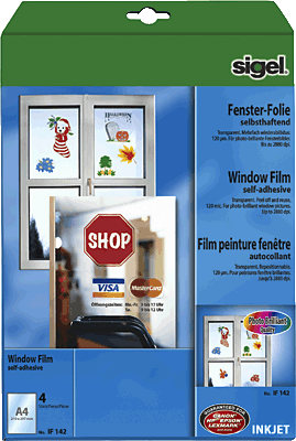 Sigel Inkjet-Fenster-FolieA4/IF142 klar 120 µm Inh.4