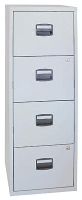 Light Büroschubladenschrank /PFA4F445 H1283xB413xT400 mm lichtgrau