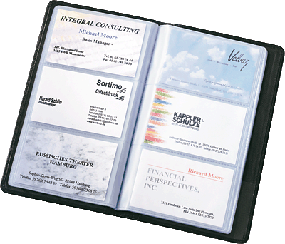 Sigel Visitenkartenbuch/VZ202 90 x 58 mm schwarz für 120 Karten
