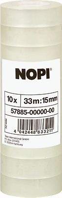 Nopi Klebeband/57885-00000-00 33m x 15mm transparent 26 mm Inh.10