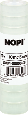 Nopi Klebeband/57884-00000-00 10m x 15mm transparent 26 mm Inh.10