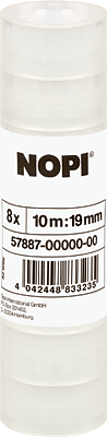 Nopi Klebeband/57887-00000-00 10m x 19mm transparent 26 mm Inh.8